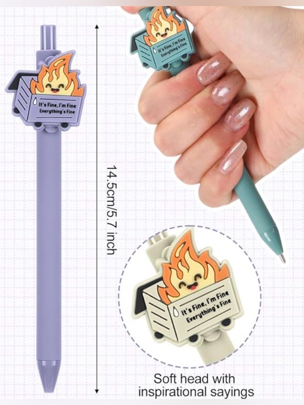 Positive Dumpster Fire Pens 🔥 Funny & Inspirational Gift! (2) - Picture 4 of 10